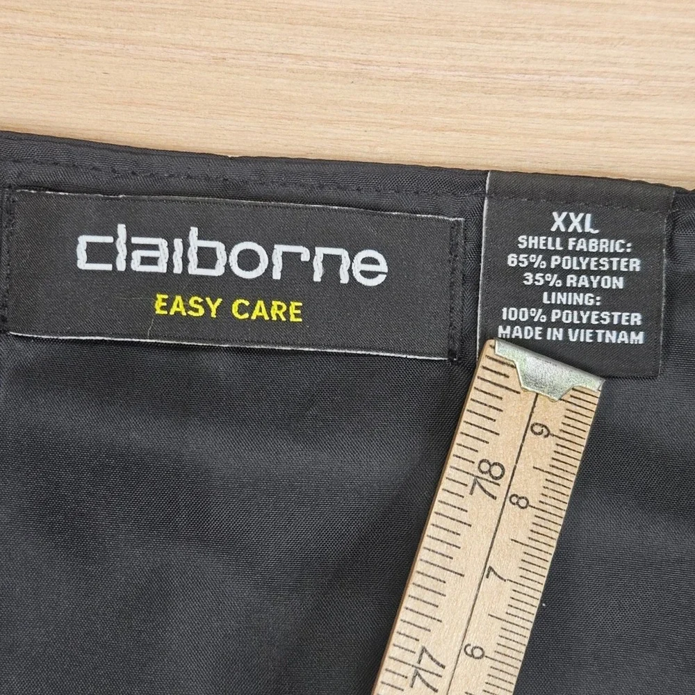 Claiborne Vest Mens XXL Black Easy Care Suit Waistcoat Formal Wedding NEW - Picture 3 of 13